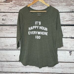 Torrid Raglan Tee Classic Fit Tee 3/4 Sleeves Graphic Tee 00X Medium 10 Baseball